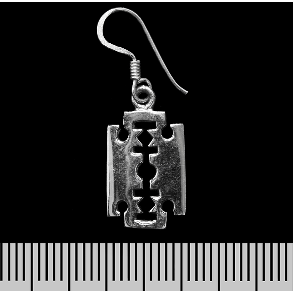 Серьга-крючок Лезвие (серебро, 925 проба)