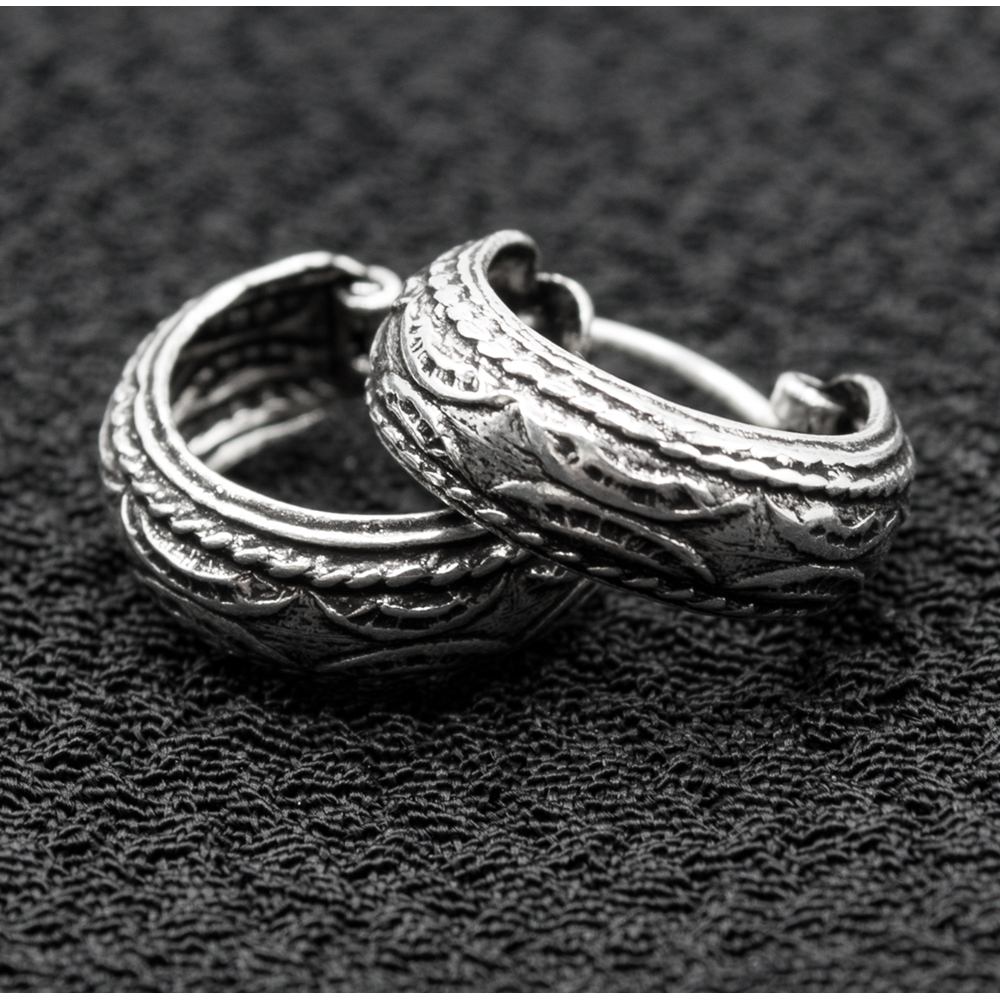 Сережка, кільце піратське з візерунком (eas-161)