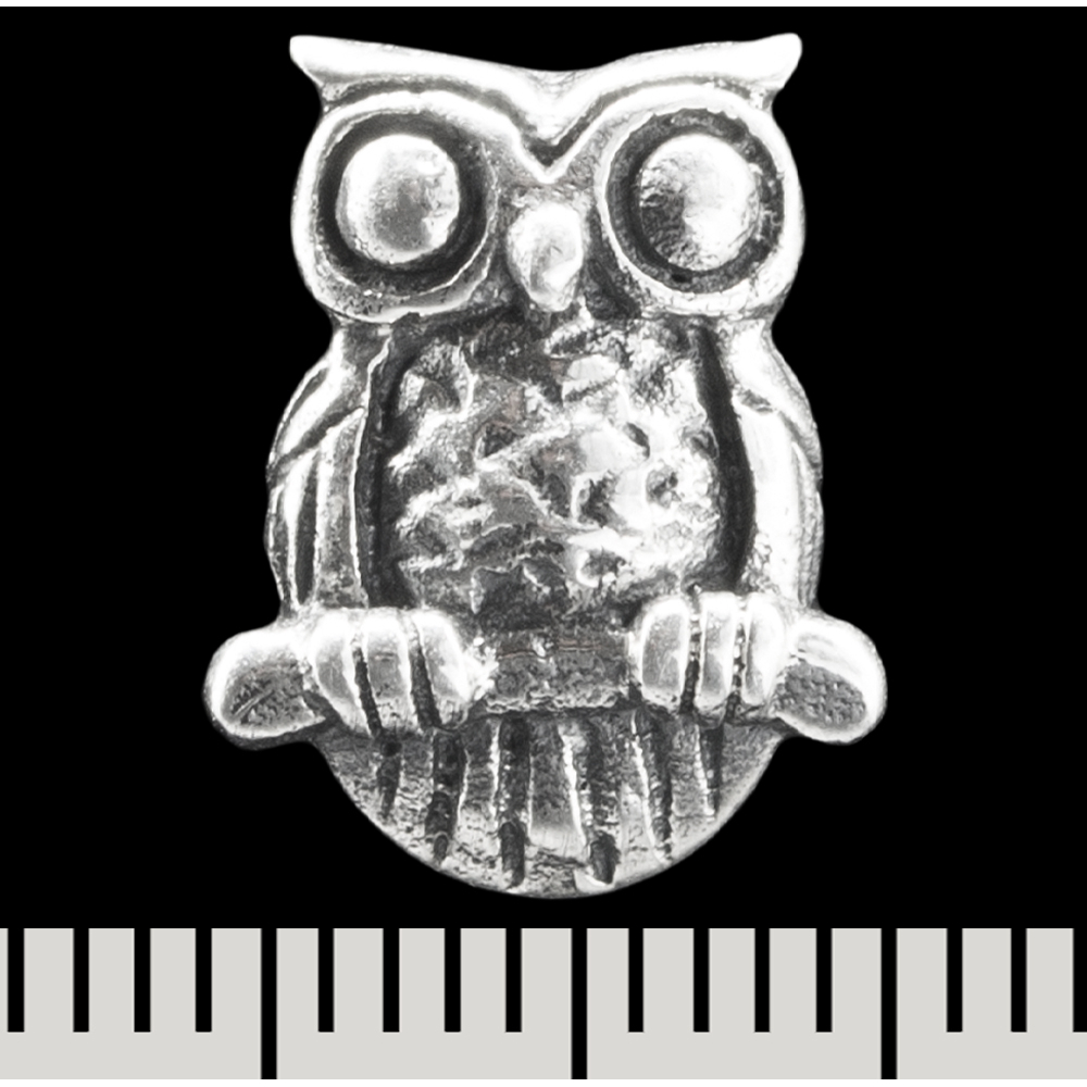 Сережка-гвоздик Сова на гілці (срібло, 925 проба) (st-037)