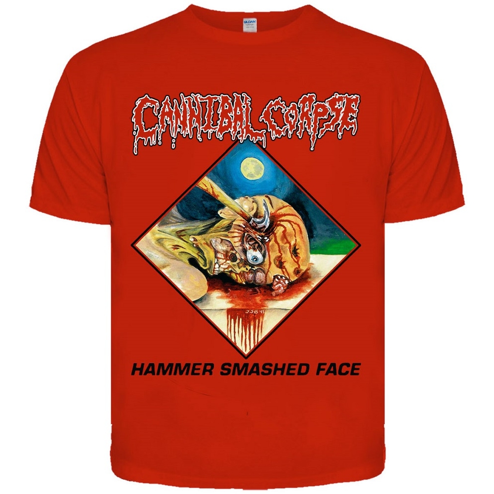 Футболка Cannibal Corpse "Hammer Smashed Face" (красная футболка) Футболка Cannibal Corpse "Hammer Smashed Face" (красная футболка)
