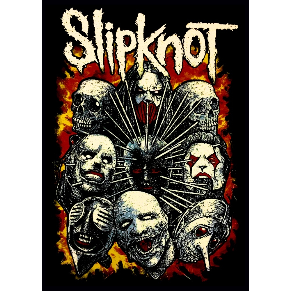 Плакат Slipknot (Masks in Fire)