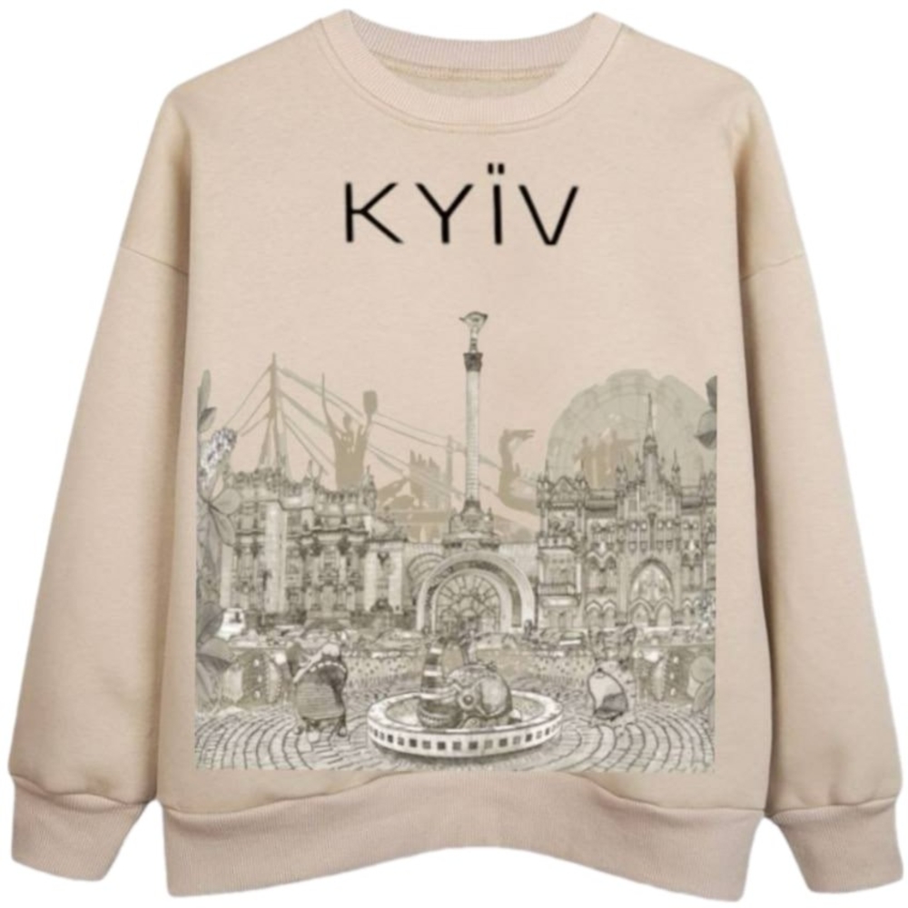 Бежевий світшот Urbanist - Київ (колесо) (оверсайз)