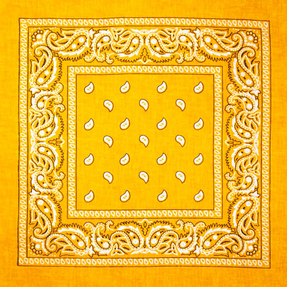 Бандана Огурцы бело-черные на оранжевом фоне