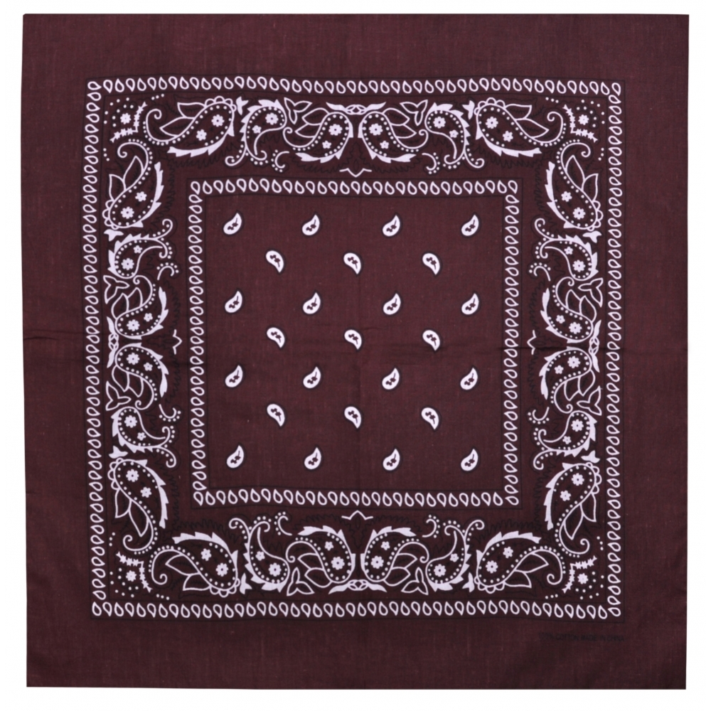 Бандана Огурцы бело-черные на коричневом фоне