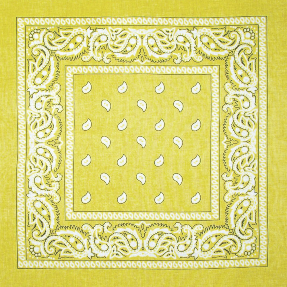 Бандана Огурцы бело-черные на желтом фоне