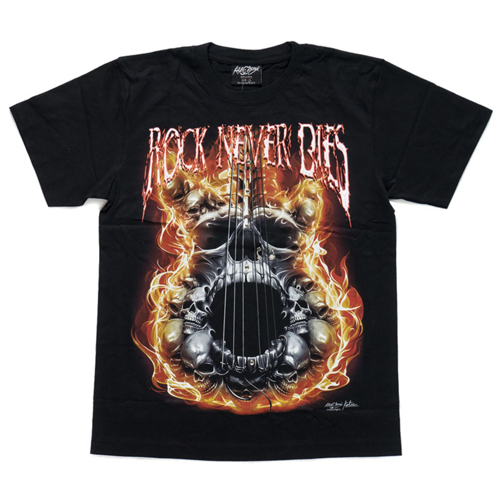 Футболка Череп-гитара "Rock Never Dies" (3D, светится в темноте) Футболка Череп-гитара "Rock Never Dies" (3D, светится в темноте)