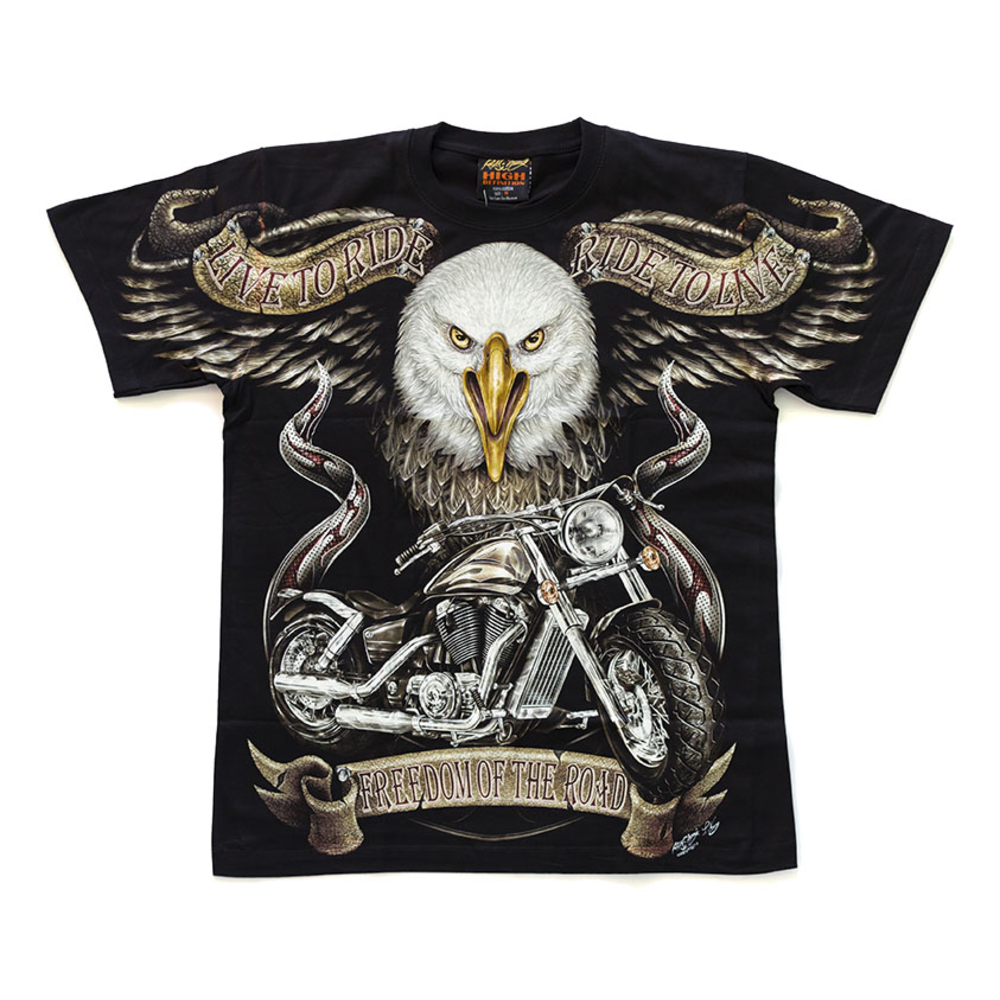 Футболка Орел с мотоциклом (Harley-Davidson) светится в темноте Футболка Орел с мотоциклом (Harley-Davidson) светится в темноте