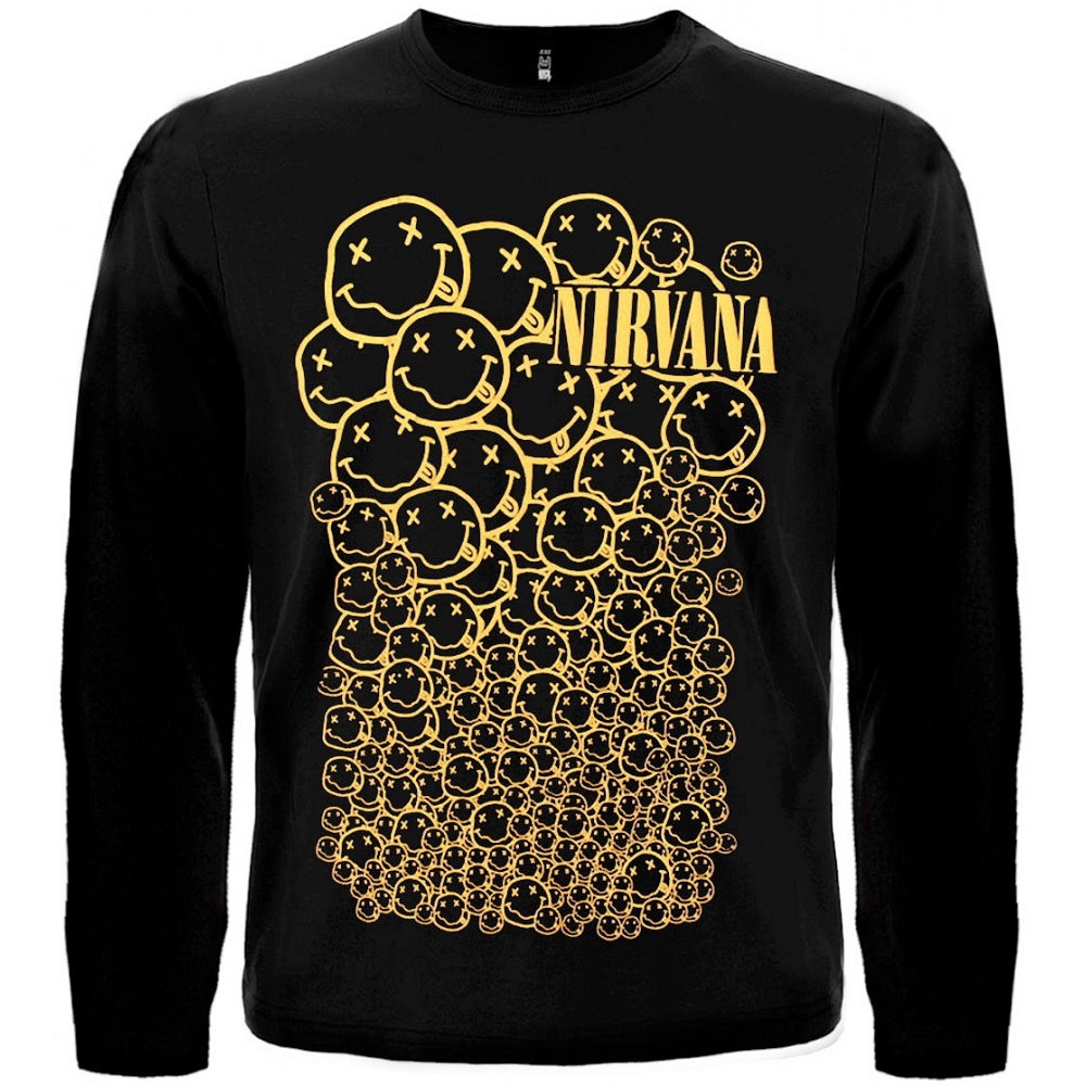 Футболка с длинным рукавом Nirvana (смайлы)