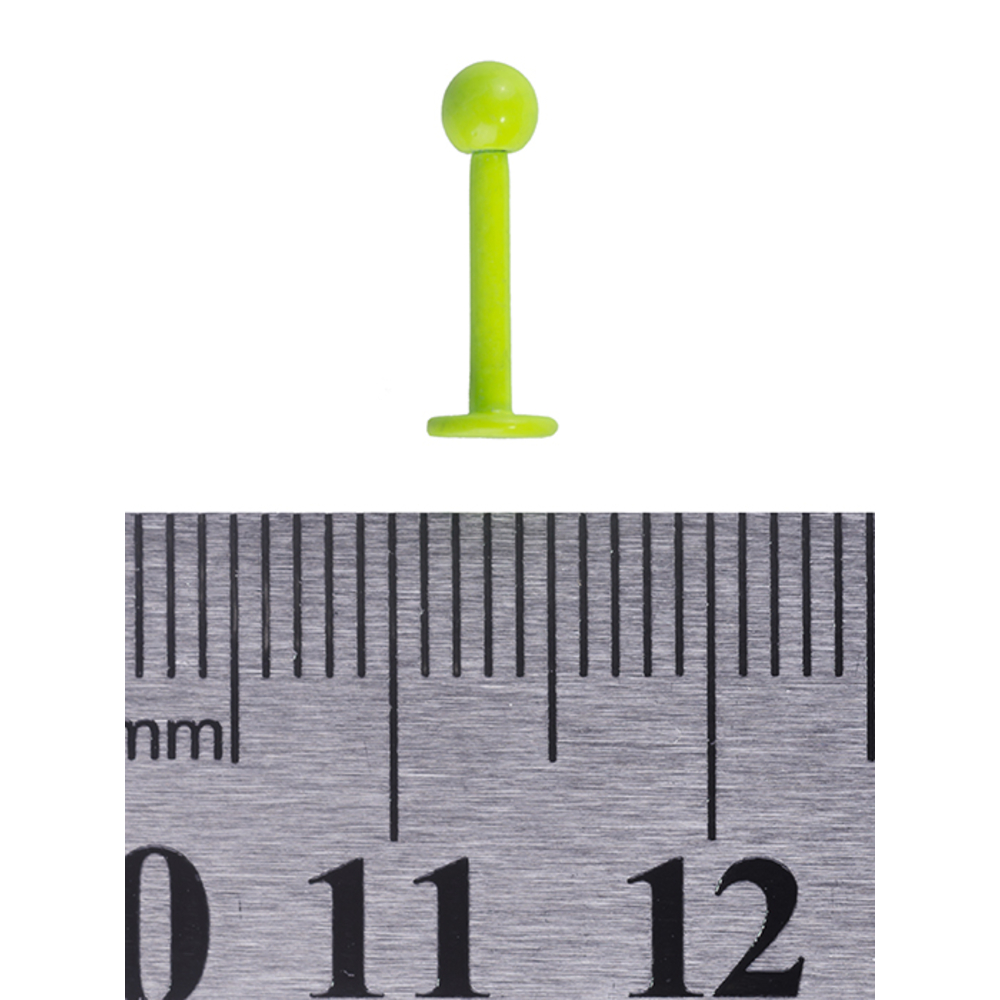 Лабрет (хир.сталь, цвет салатовый) (l-016)