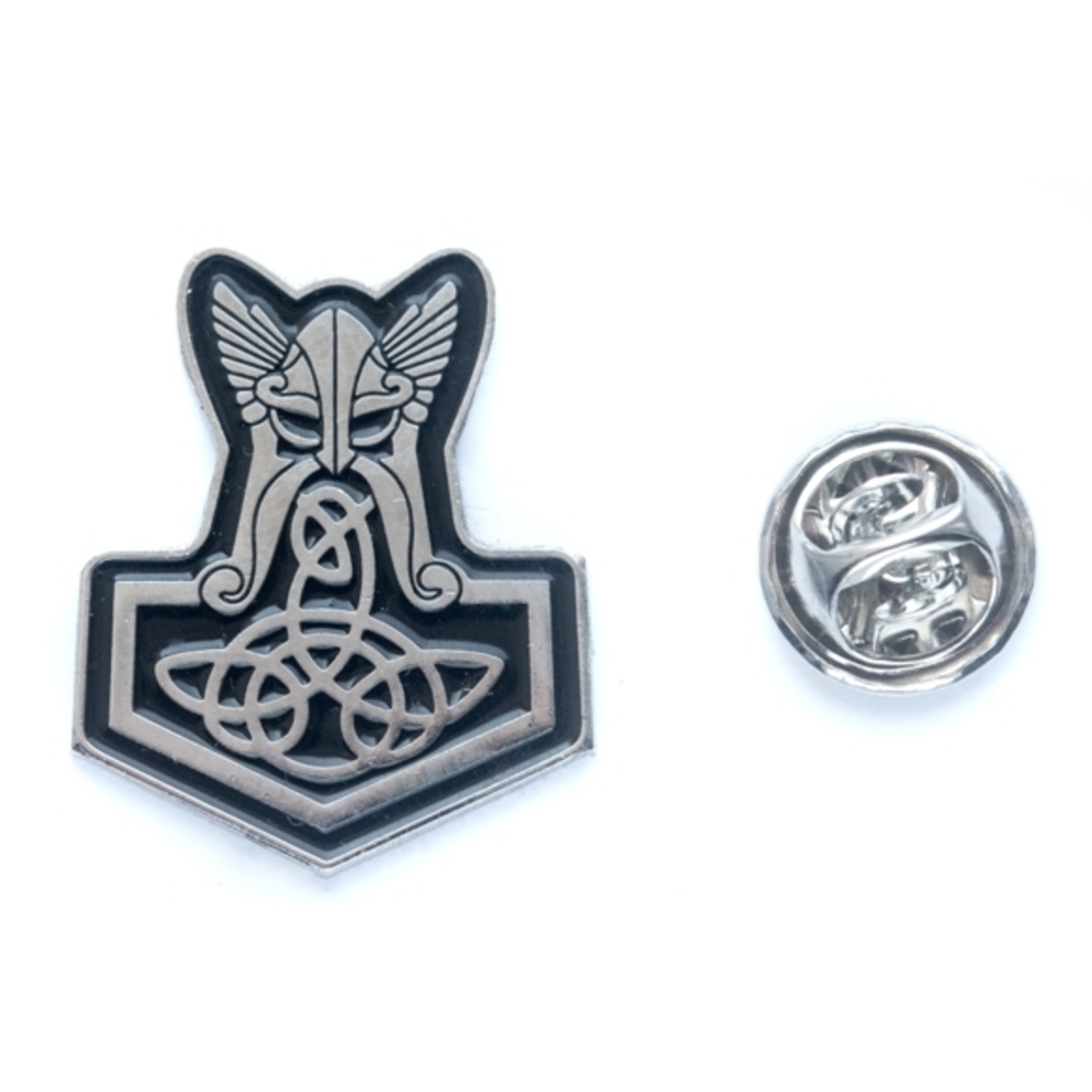 Пин (значок) фигурный Молот Тора с Трикветром