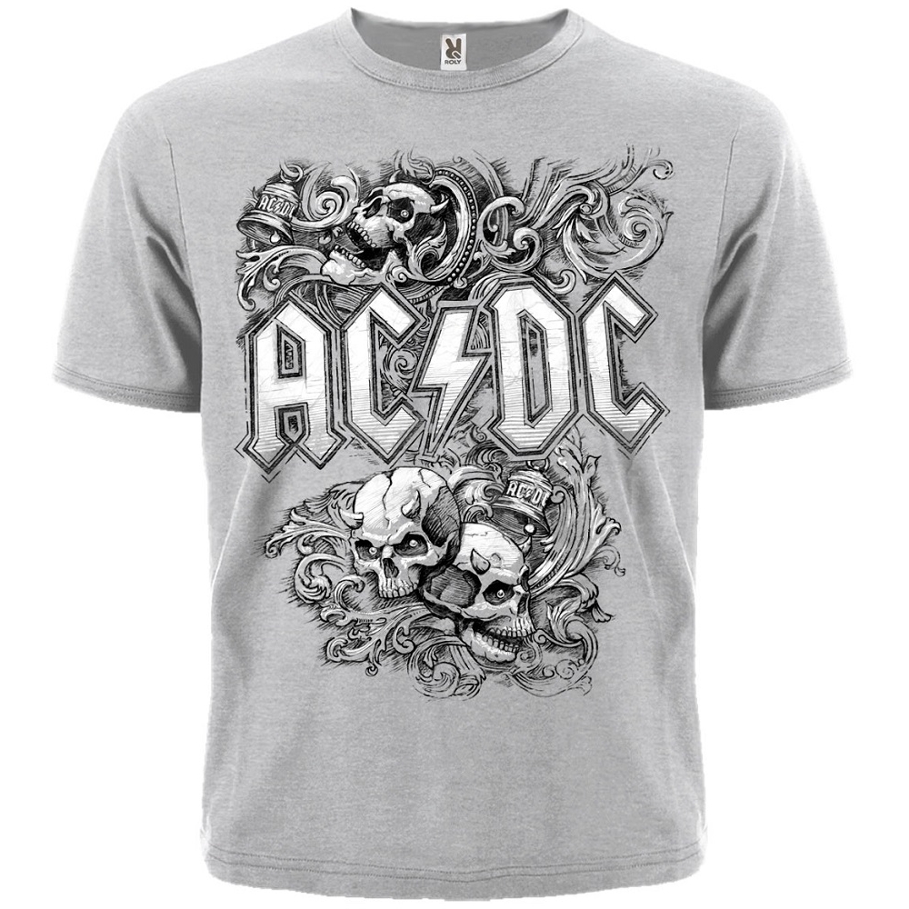 Футболка AC/DC (skulls and bells) (меланж)