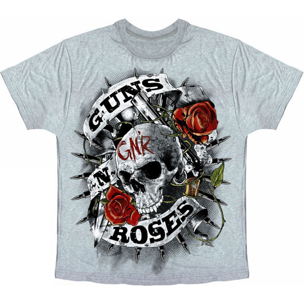 Футболка Guns'n'Roses (череп) (меланж) Футболка Guns'n'Roses (череп) (меланж)