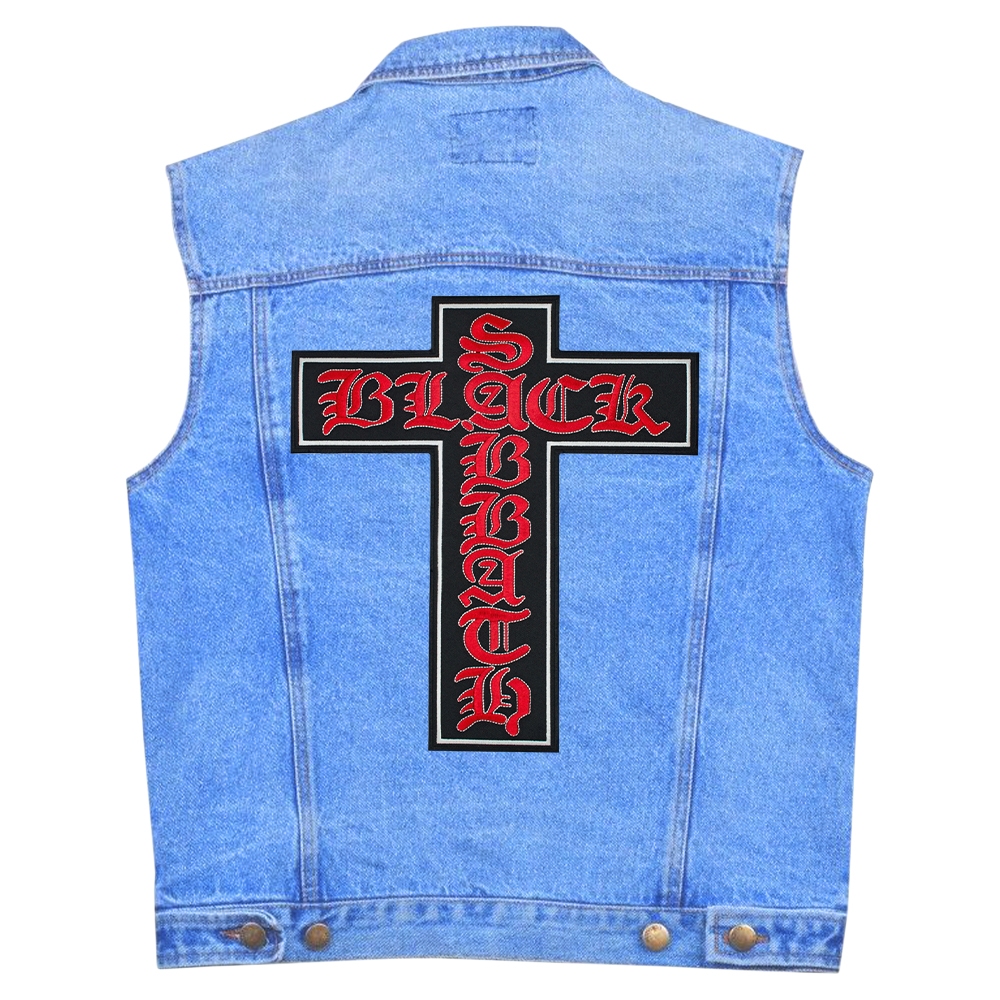 Нашивка термо Black Sabbath (red logo on the cross) наспинна (thps-017)