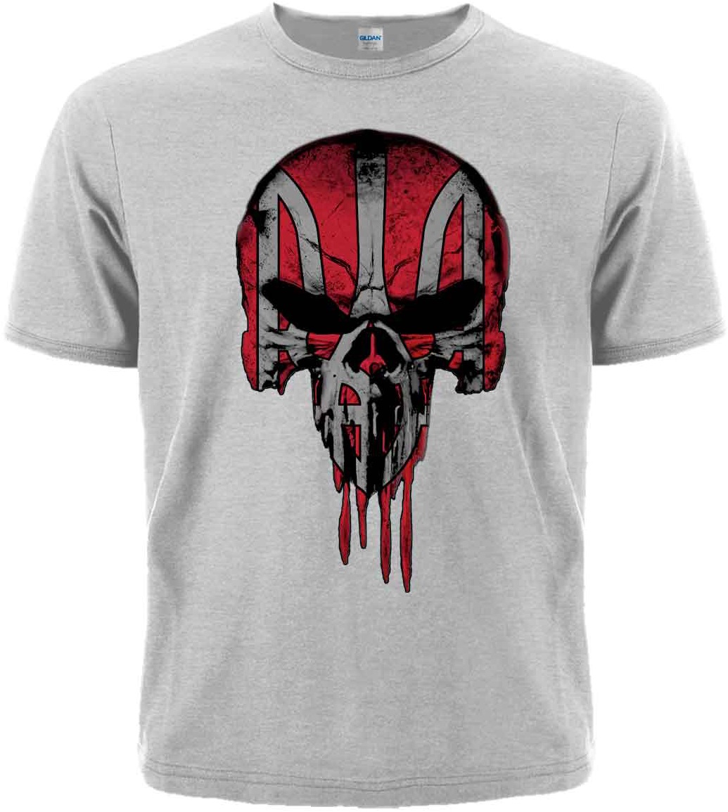 Футболка Череп (Punisher) із Тризубом (червоний, меланж)