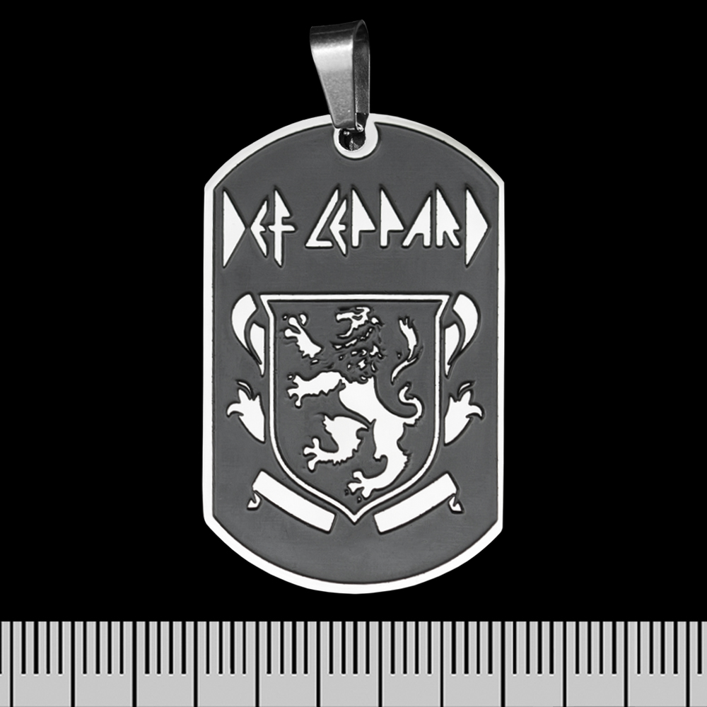 Кулон Def Leppard (crest logo), чорний жетон (ptsb-207)