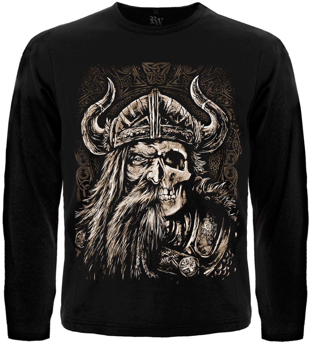 Лонгслив Viking (наполовину лицо, наполовину череп)