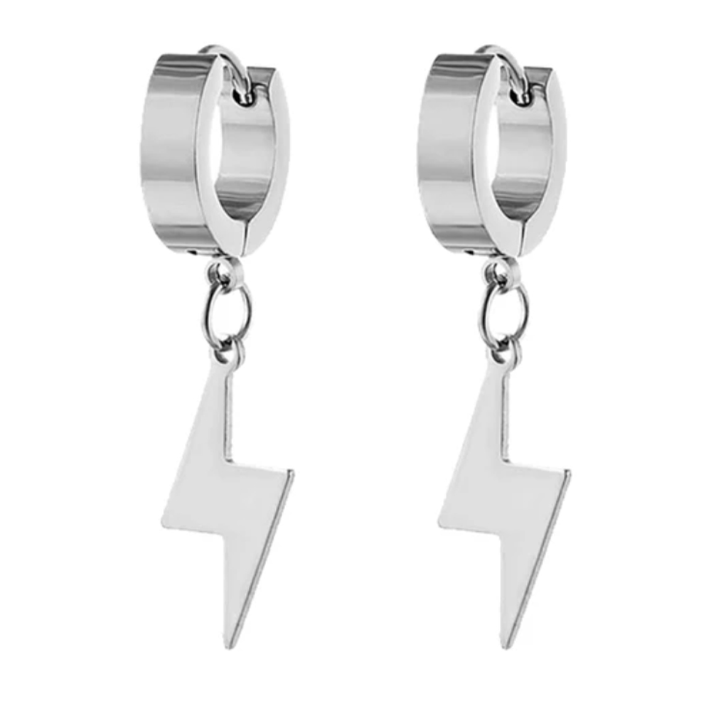 Сережка з блискавкою (хір.сталь, сталевий) ea-096
