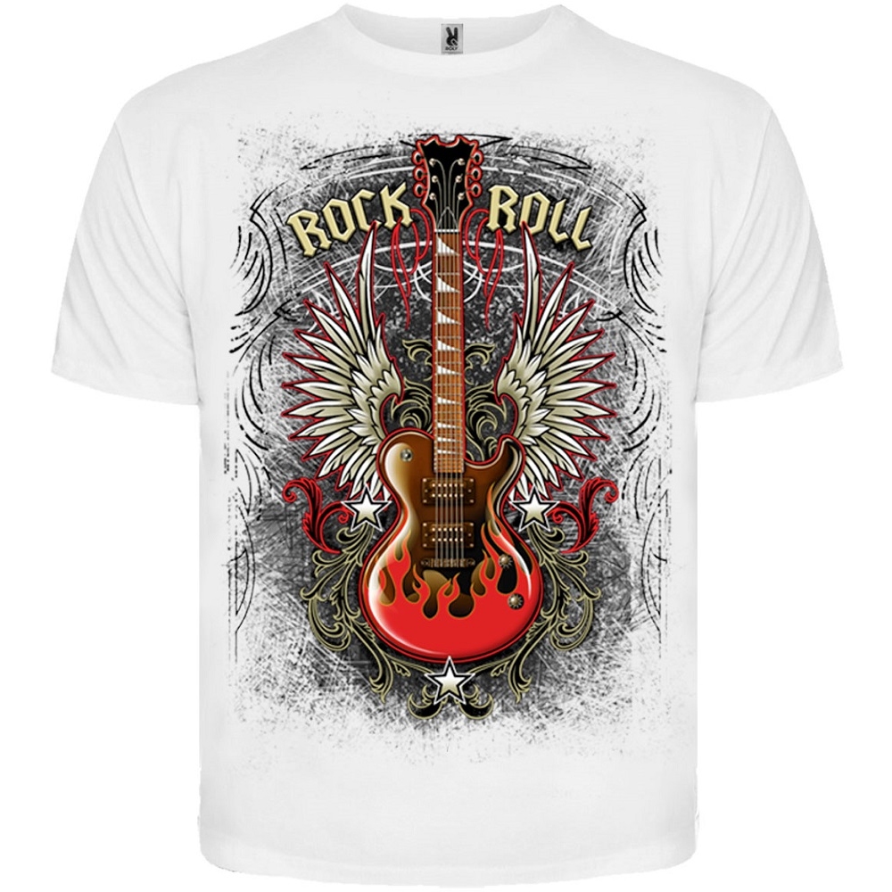 Футболка Rock'n'Roll (гитара) белая Футболка Rock'n'Roll (гитара) белая