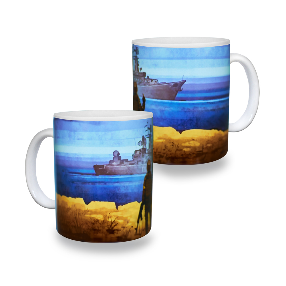 Чашка патріотична русский военный корабль (воїн)