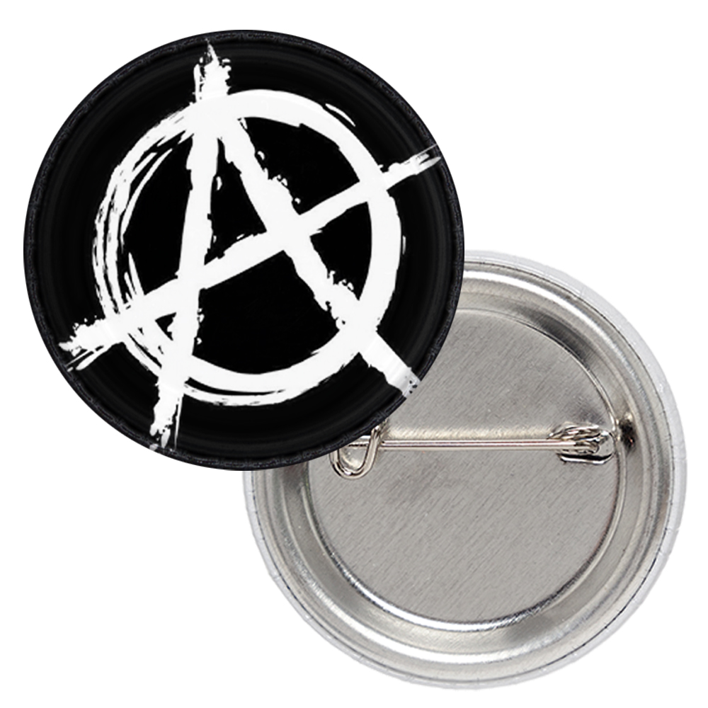 Значок Анархия (белая на черном фоне) Значок Анархия (белая на черном фоне)