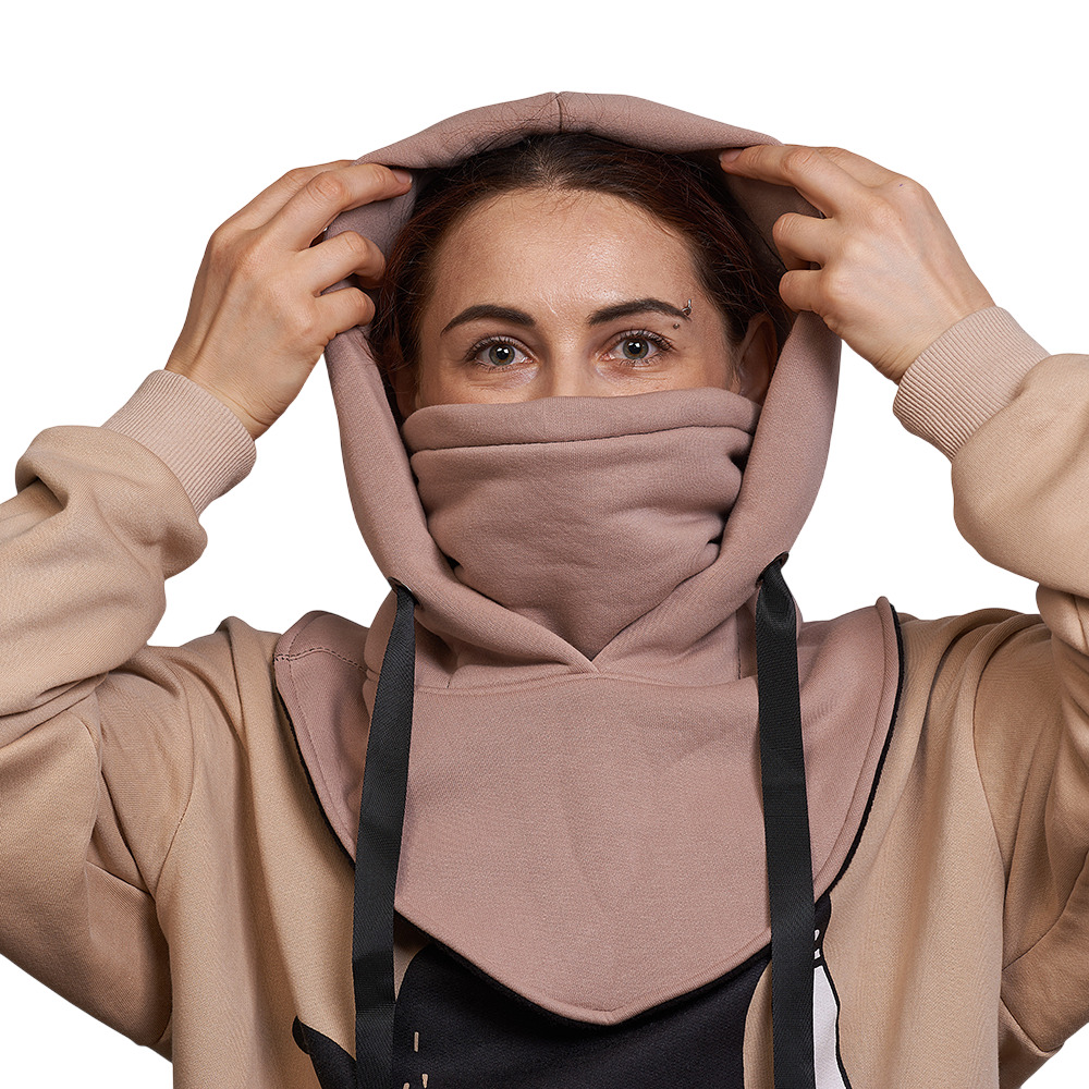 Баф з капюшоном бежевий