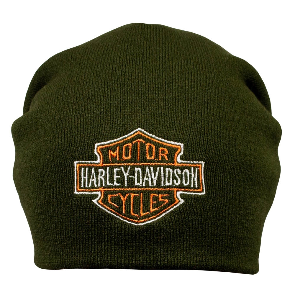 Шапка с вышивкой Harley-Davidson олива