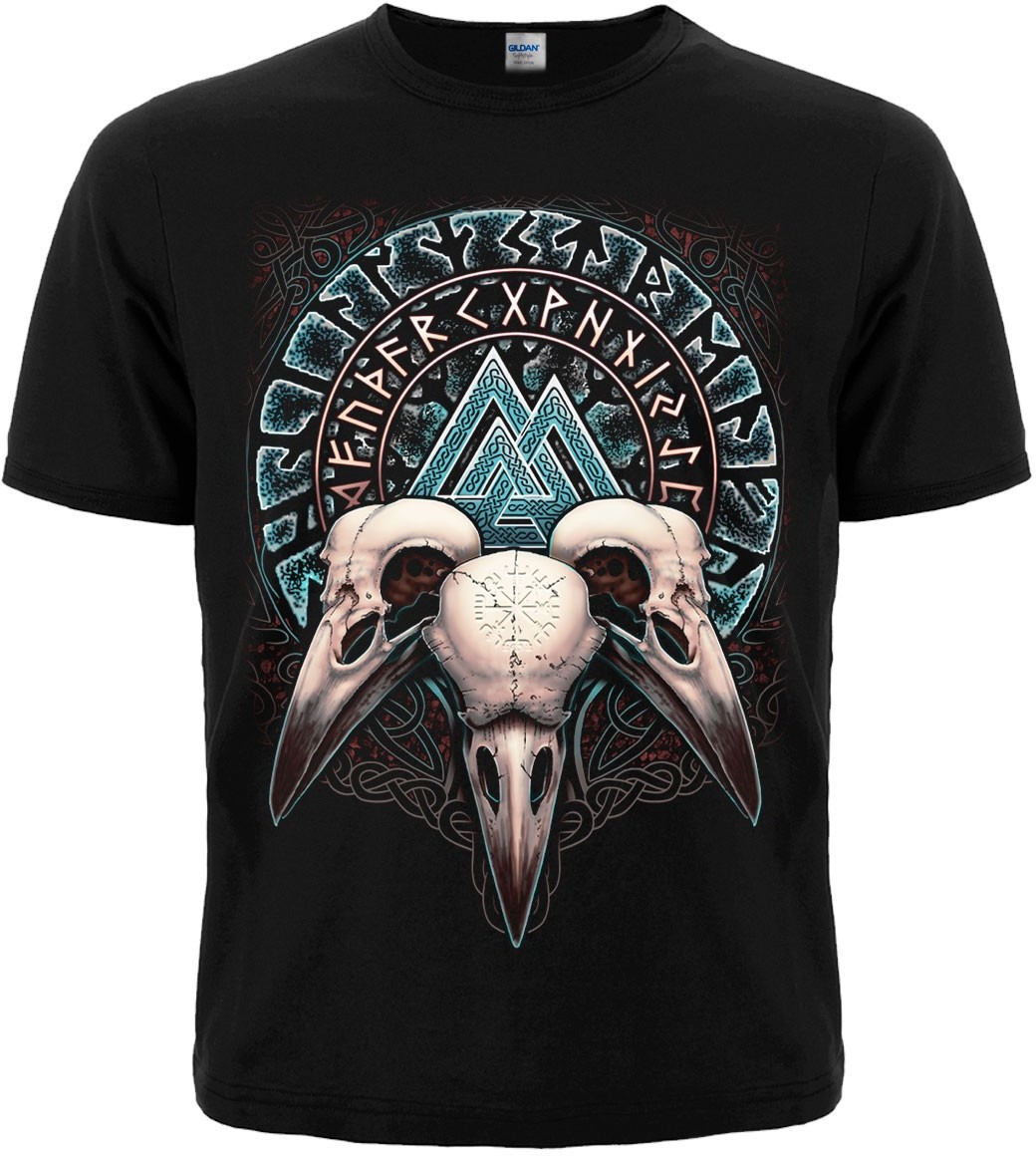 Футболка Валкнут (три черепи воронів)