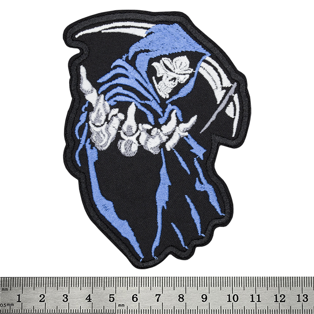 Нашивка Смерть з косою у синьому савані