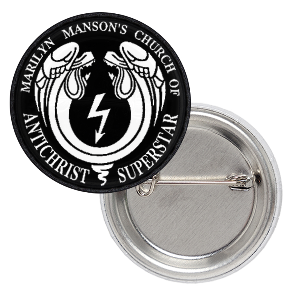 Значок Marylin Manson "Church of the Antichrist Superstar"