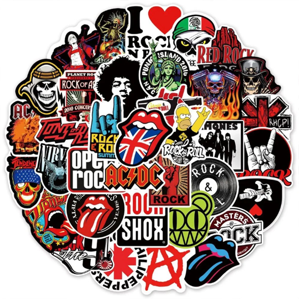 Набір стікерів I Love Rock'N'Roll (stk-077) 50 шт.