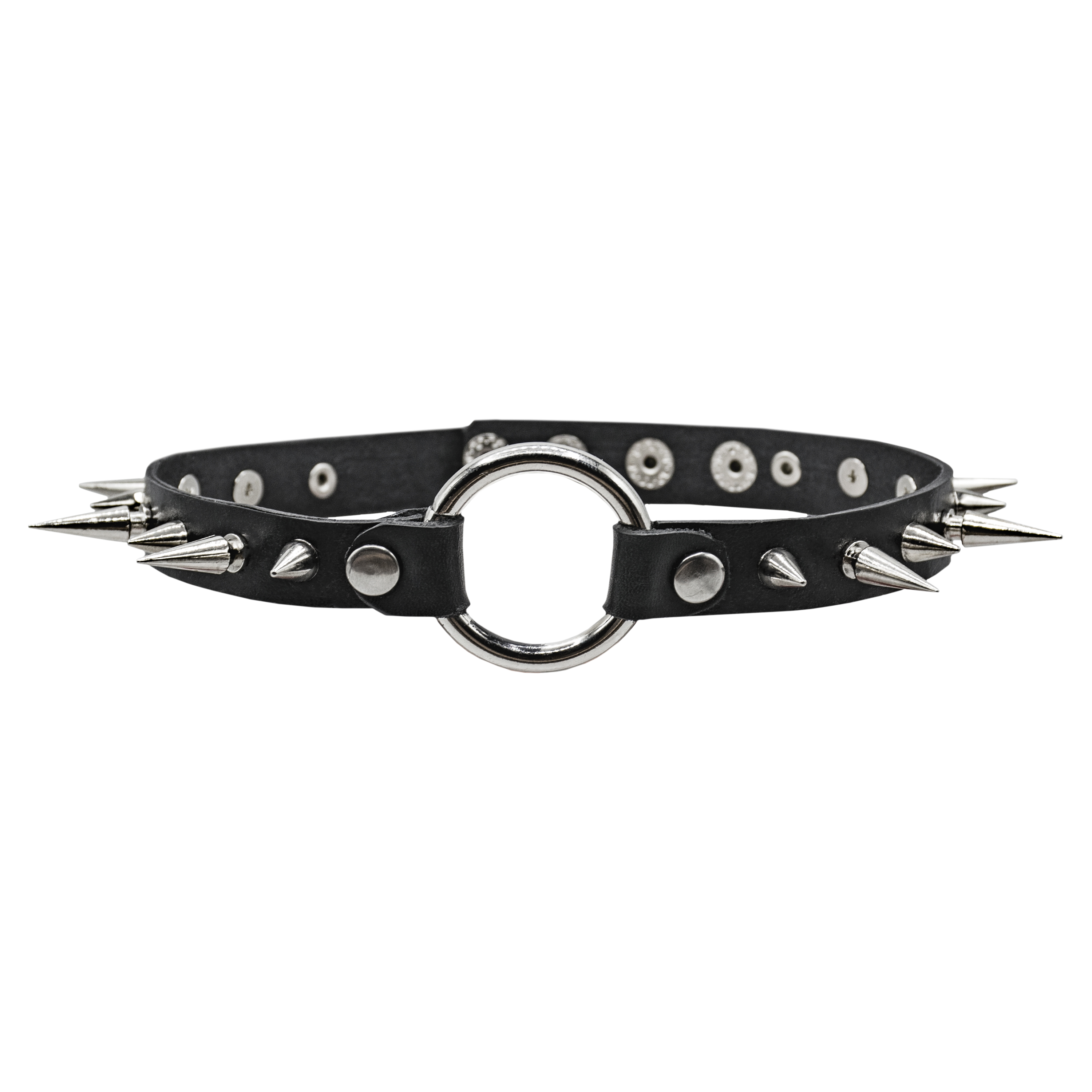 Шкіряний чокер з великими шіпами (15 шипів) (csl-015) Шкіряний чокер з великими шіпами (15 шипів) (csl-015)