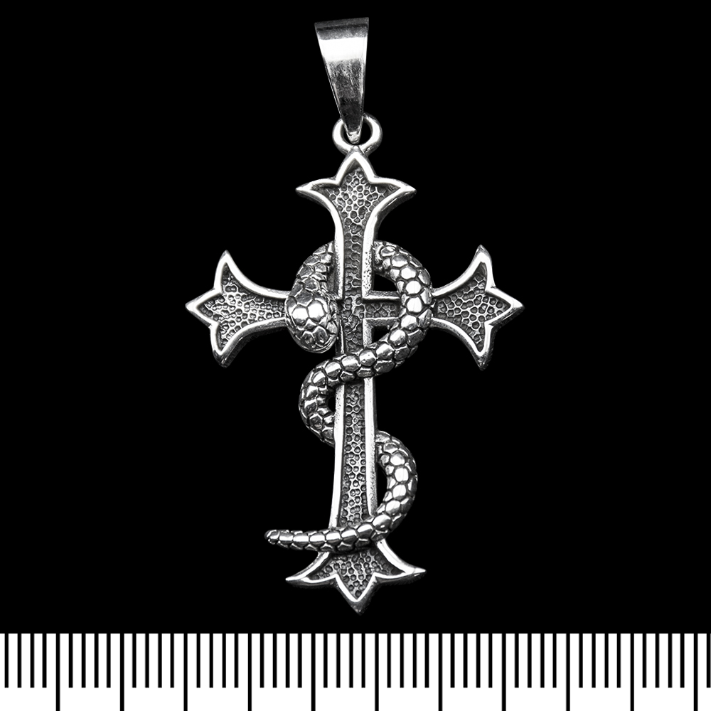 Кулон Змея на хресті (срібло, 925 проба) (sp-241)