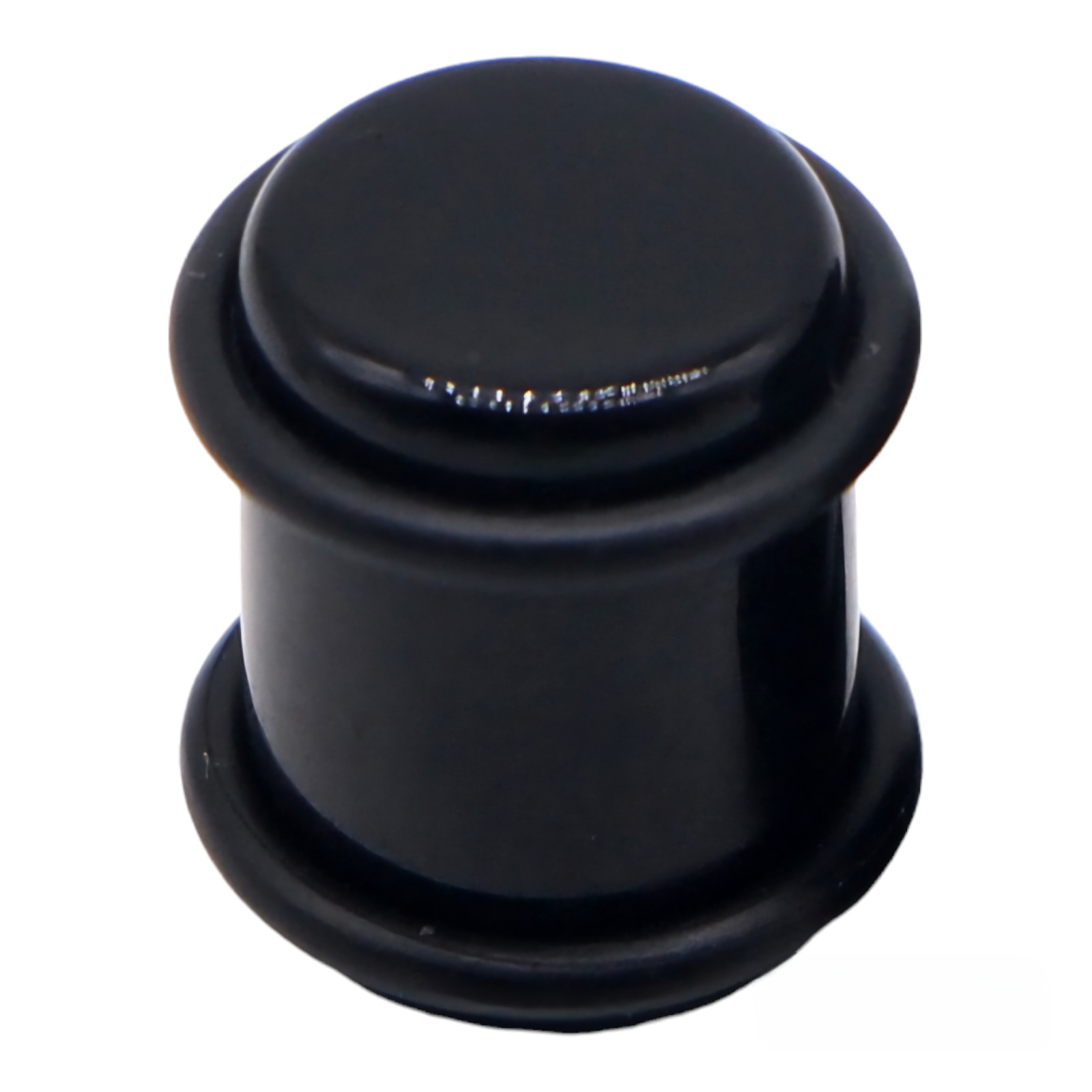 Плаг з гумовим фіксатором (акрил, колір чорний, 8мм) p-003