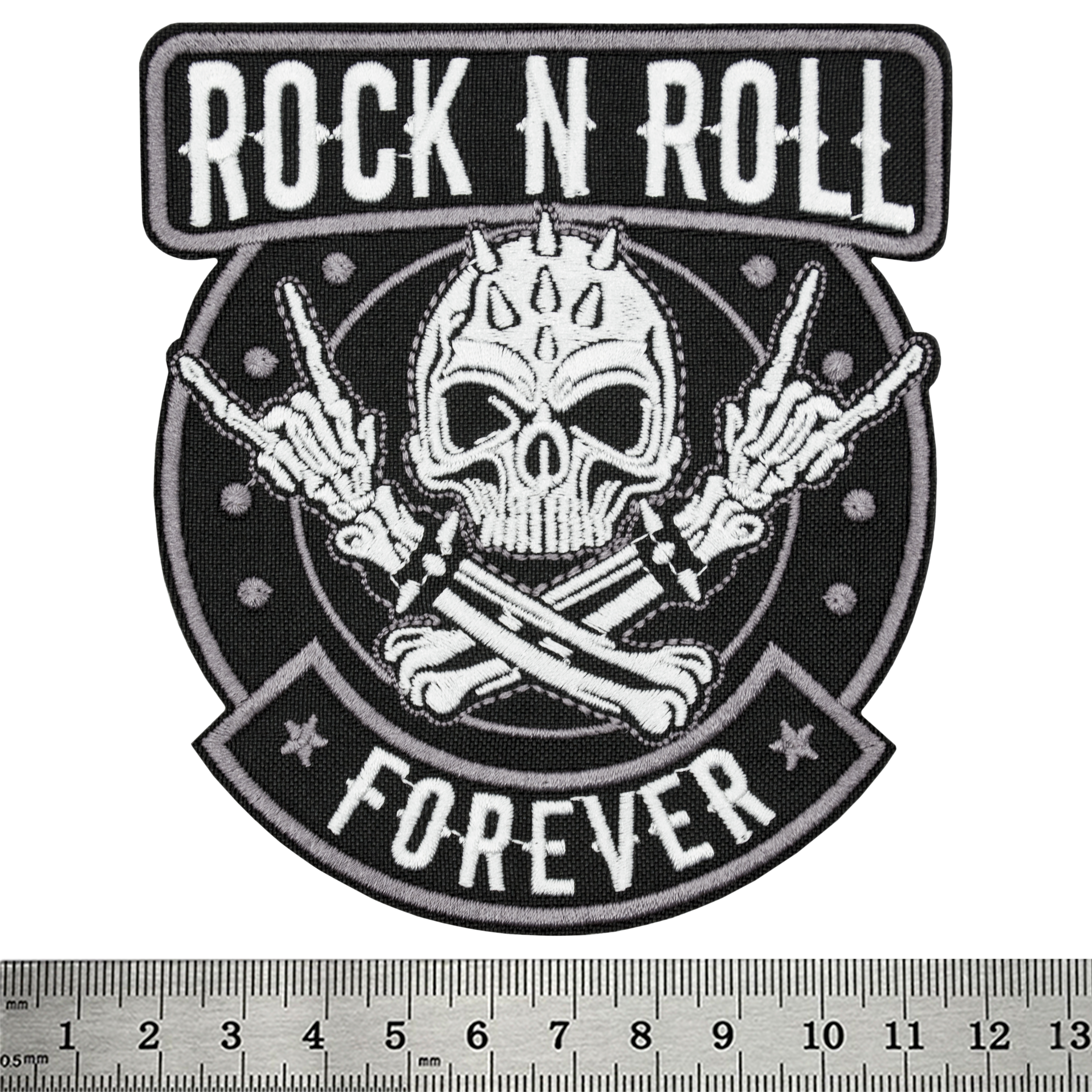 Нашивка Rock’n’Roll Forever (Skull with Sign Of The Horns)
