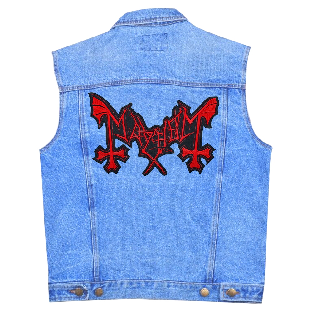 Нашивка термо Mayhem (red logo) наспинна (thps-048)