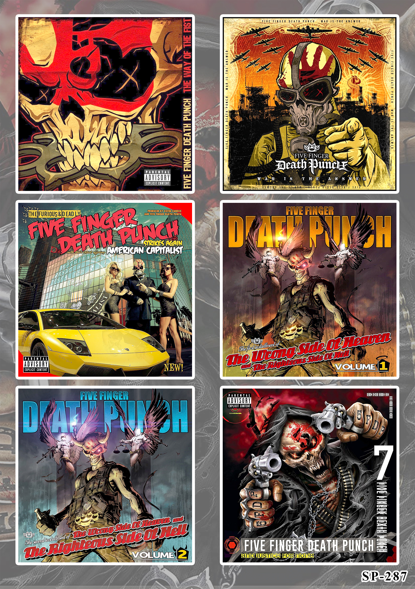 Стікерпак Five Finger Death Punch (album covers) - SP-287