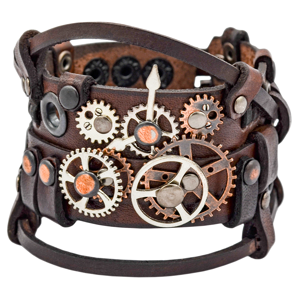 Браслет Стімпанк коричневий (bsp-76)