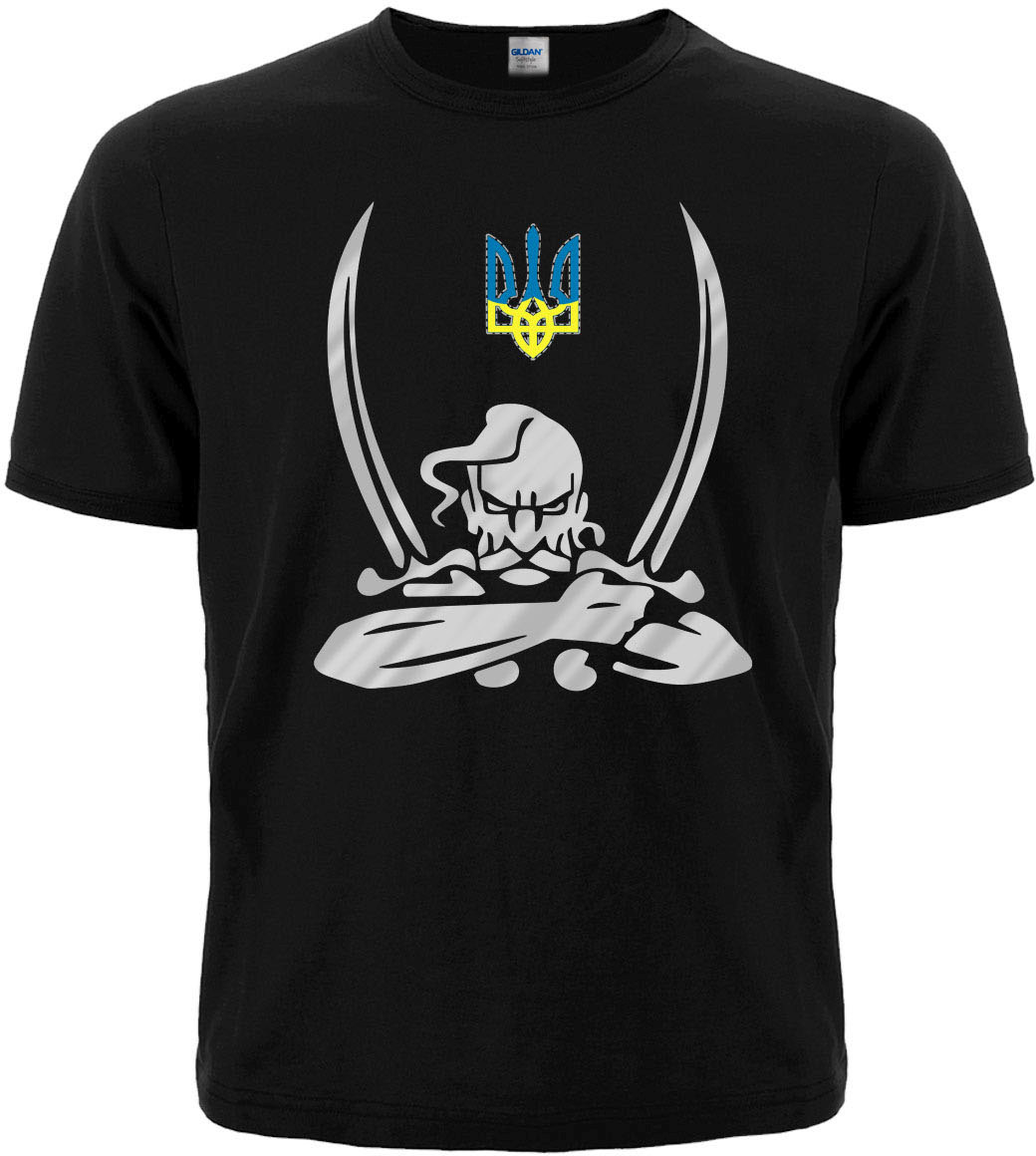 Футболка Козак із шаблями (друк сріблом)