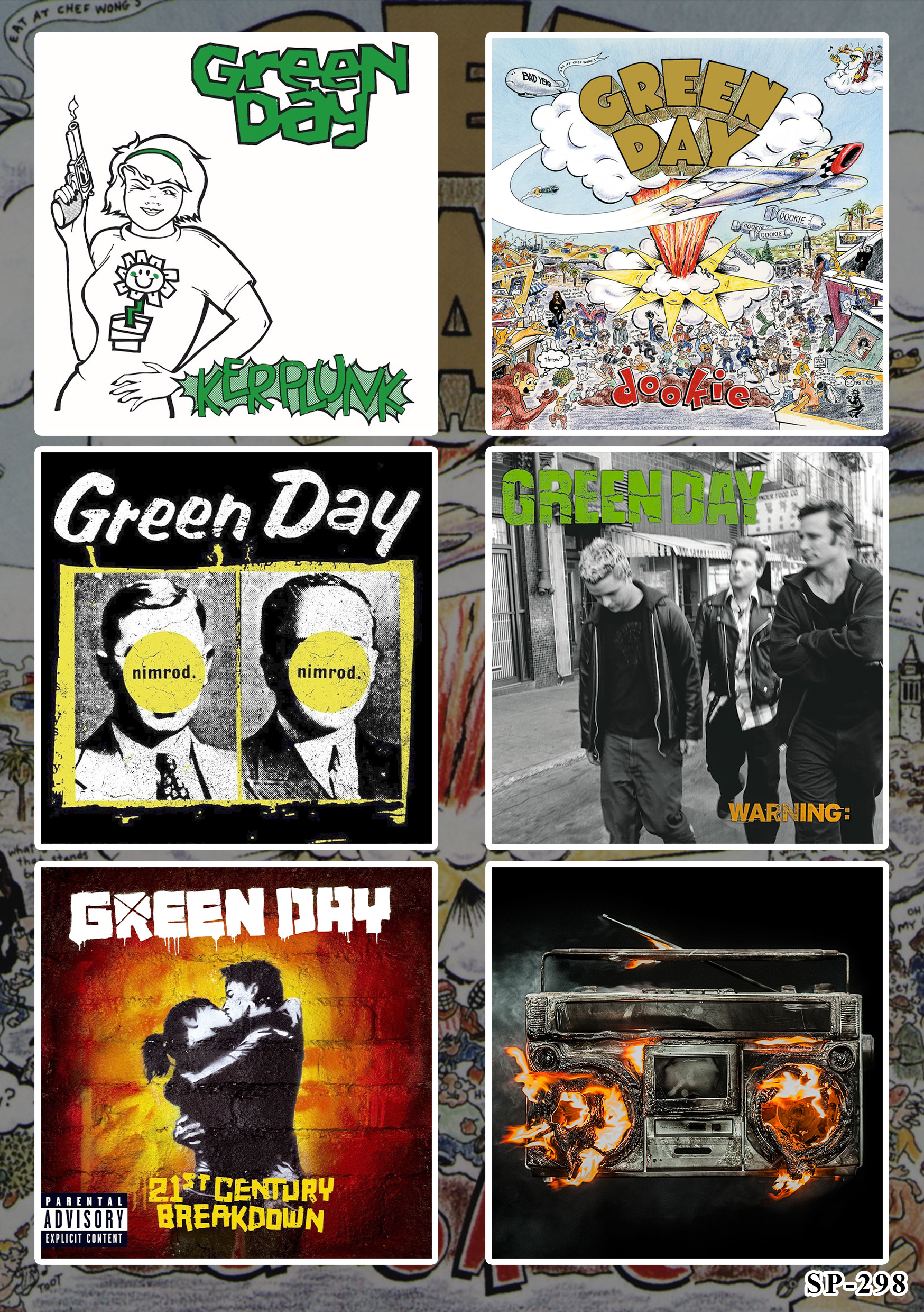 Стікерпак Green Day (album covers) - SP-298