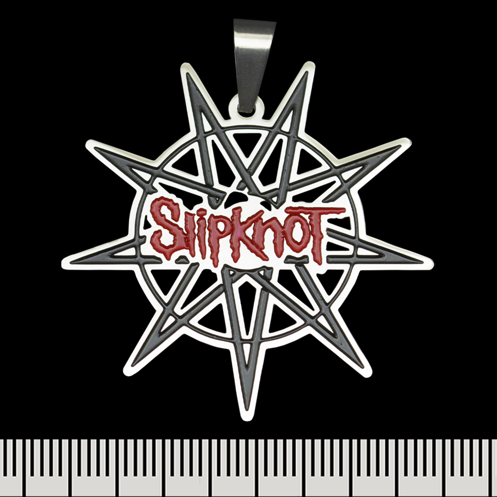 Кулон Slipknot (red logo in star), фігурний (ptsb-240)
