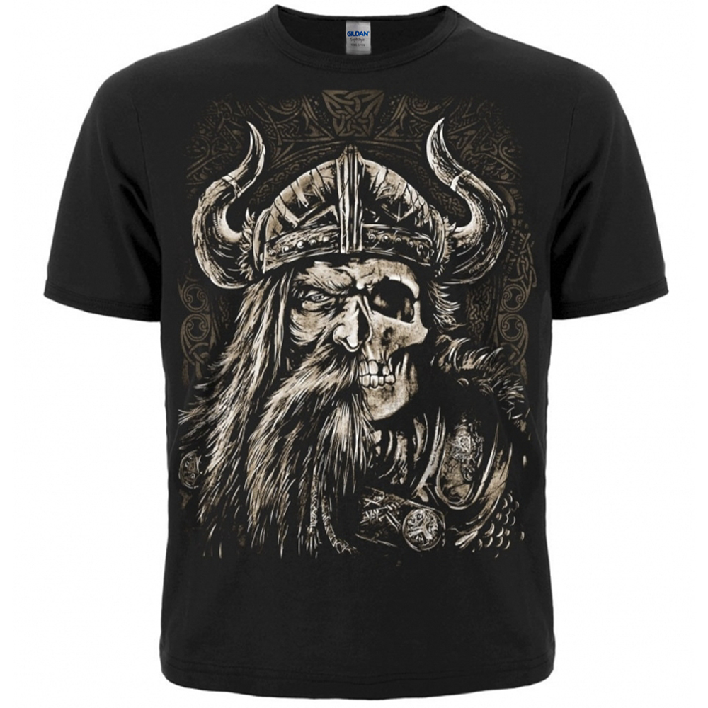 Футболка Viking (наполовину лицо, наполовину череп)