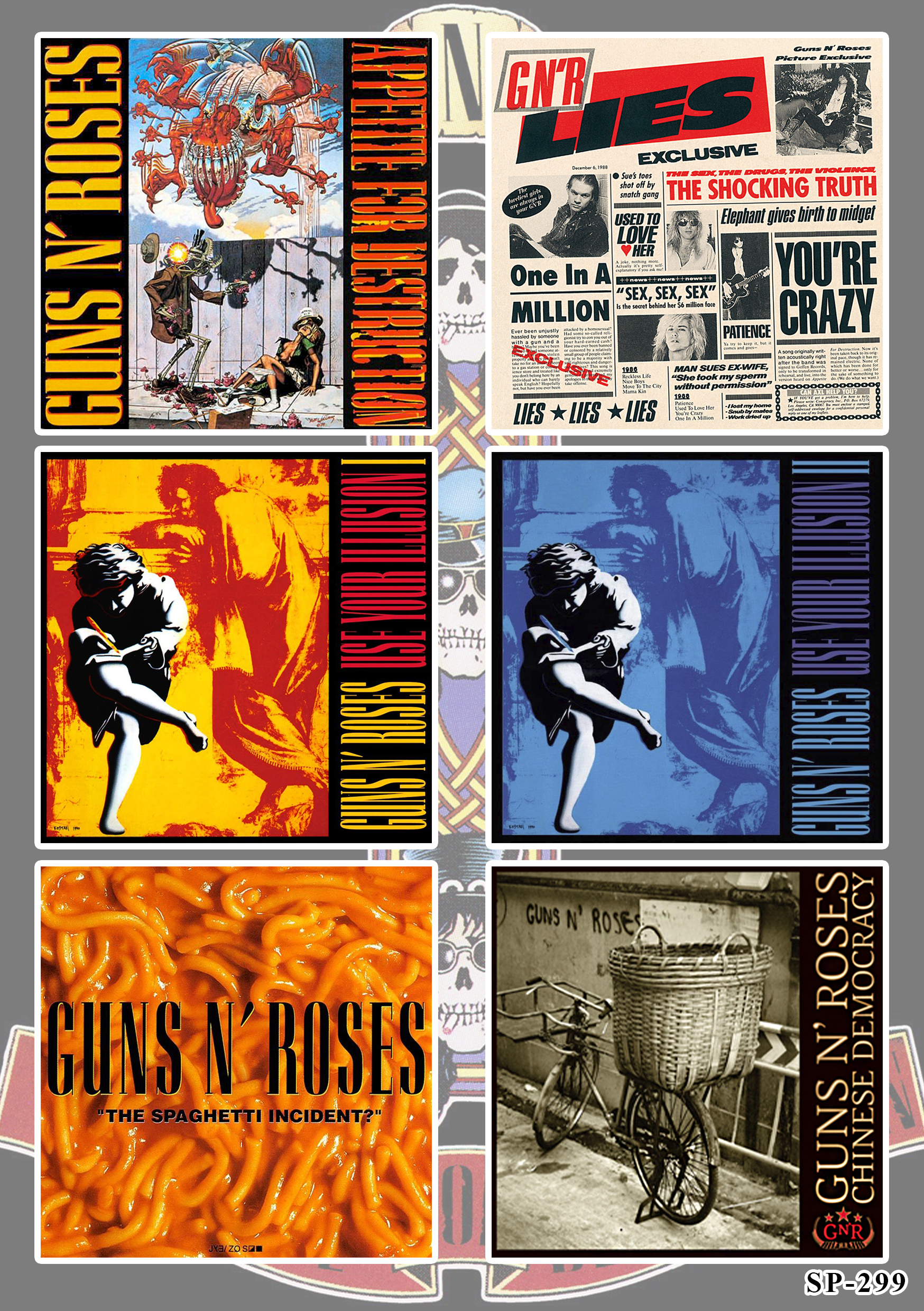 Стікерпак Guns N' Roses (album covers) - SP-299