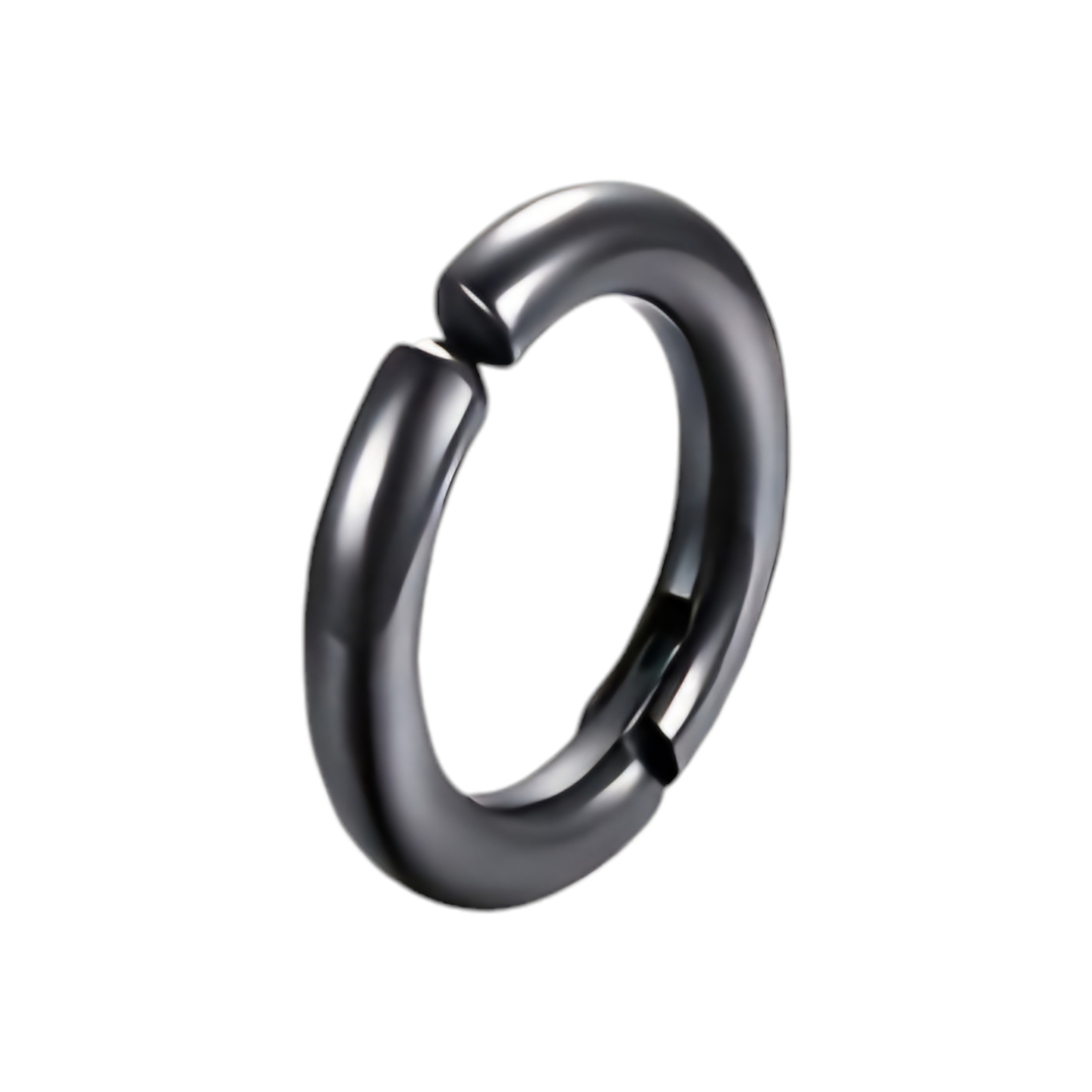 Сережка-кільце хард, кліпса-обманка (титан, колір чорний, 15 мм) ea-152