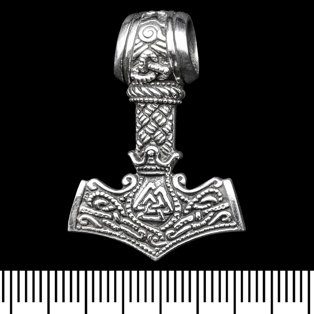 Кулон Молот Тора з Валкнутом (срібло, 925 проба) (sp-244)