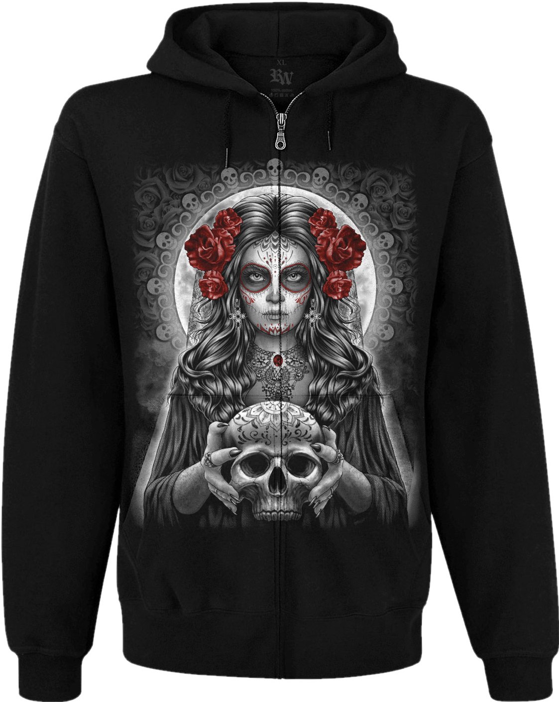 Худі Muerte (skull and roses) на блискавці