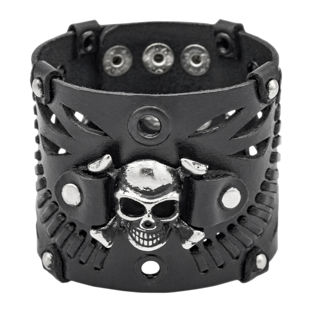 Браслет з візерунками та піратським черепом (bsl-010)