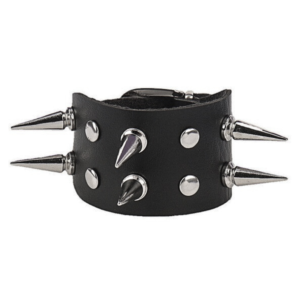 Браслет два ряди великих шипів (bpu-010)