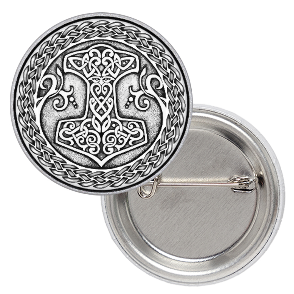 Значок Молот Тора в плетённом круге Значок Молот Тора в плетённом круге