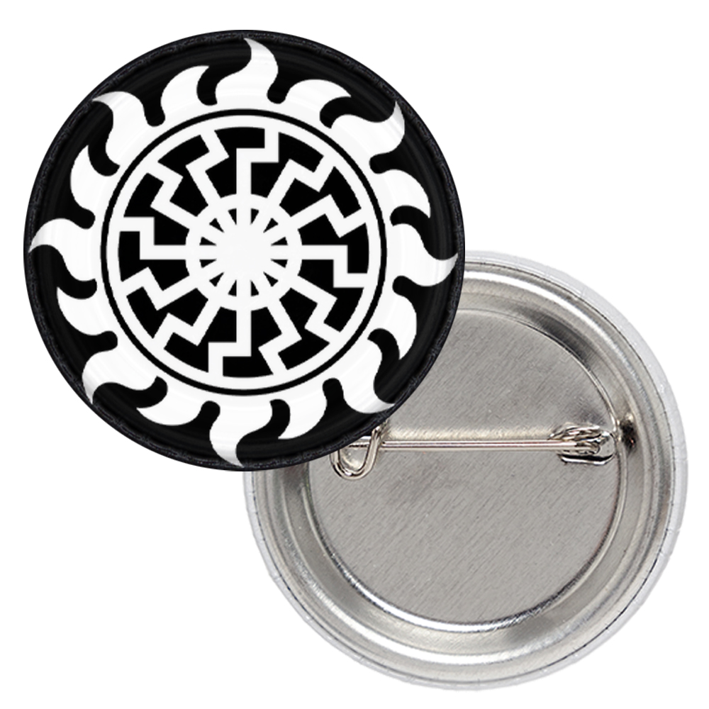 Значок Черное Солнце в огненном круге Значок Черное Солнце в огненном круге