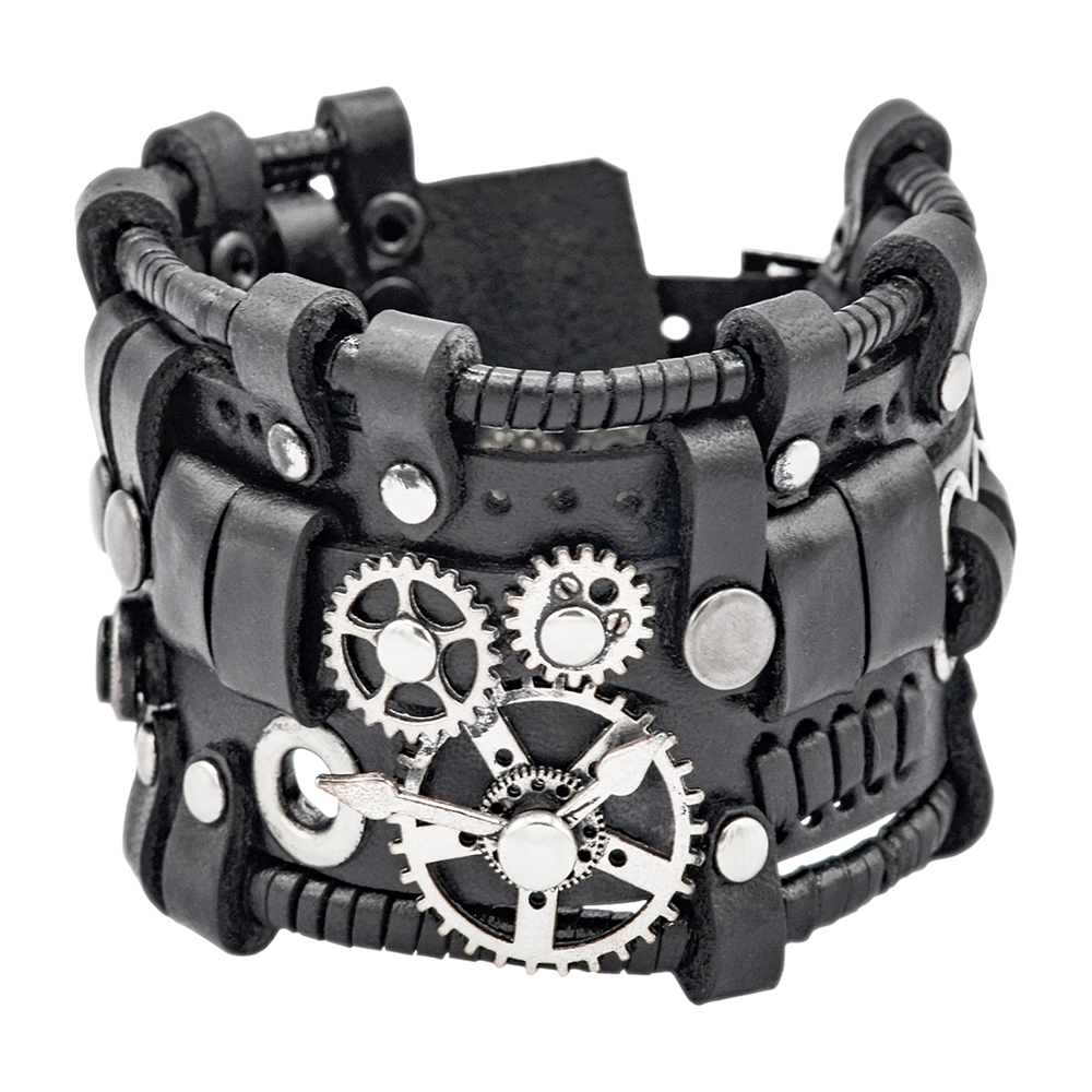 Браслет Стімпанк чорний (bsp-77) Браслет Стімпанк чорний (bsp-77)